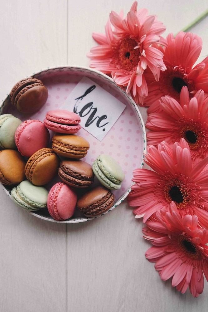 Liebe Und Macarons  Foto Tapete